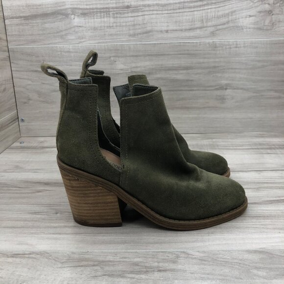 Steve Madden Ankle Boots Women's 5.5 Sharini Green Suede Slip On Booties - Picture 3 of 11